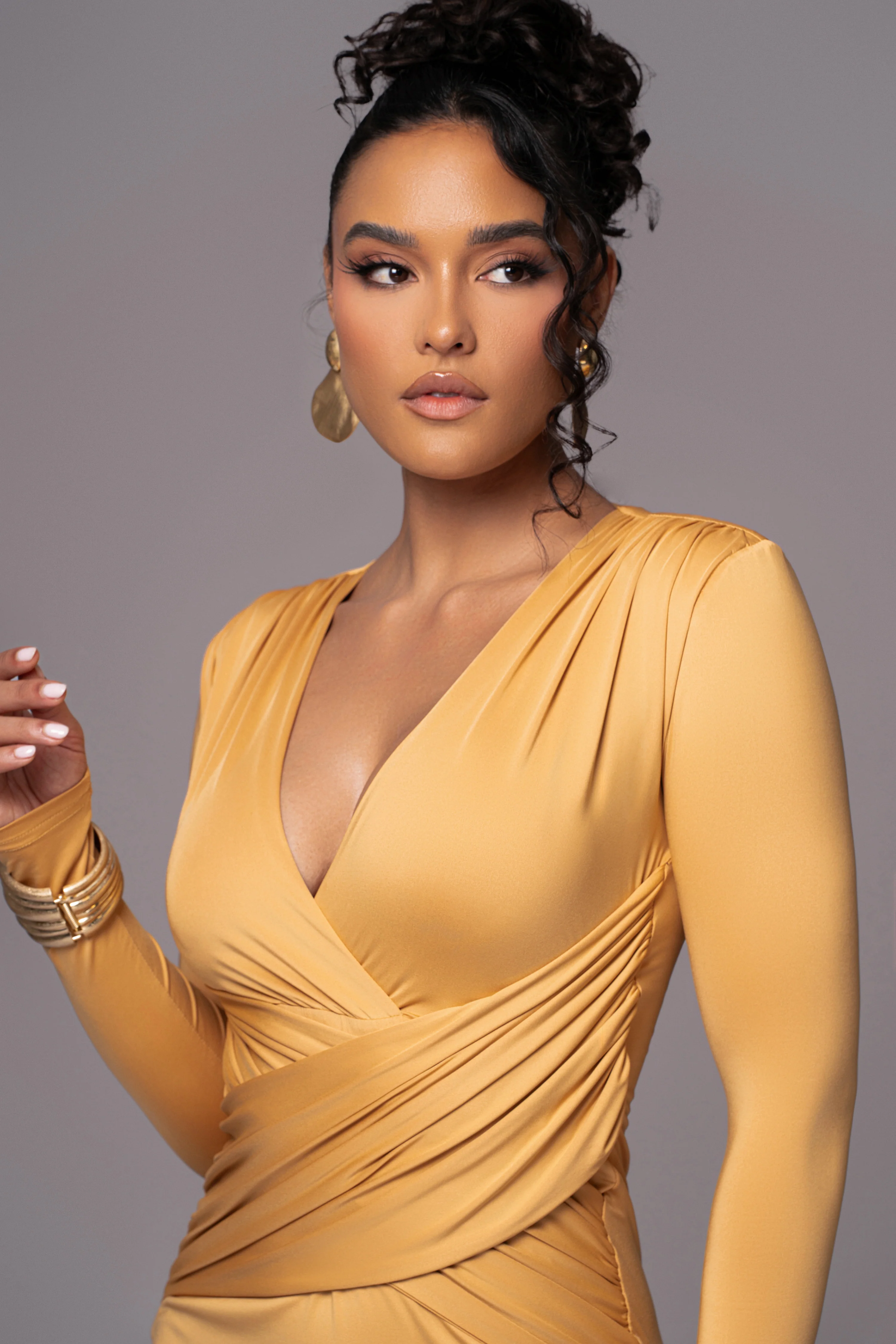 Yellow Rowan Plunge Maxi Dress - Image 7