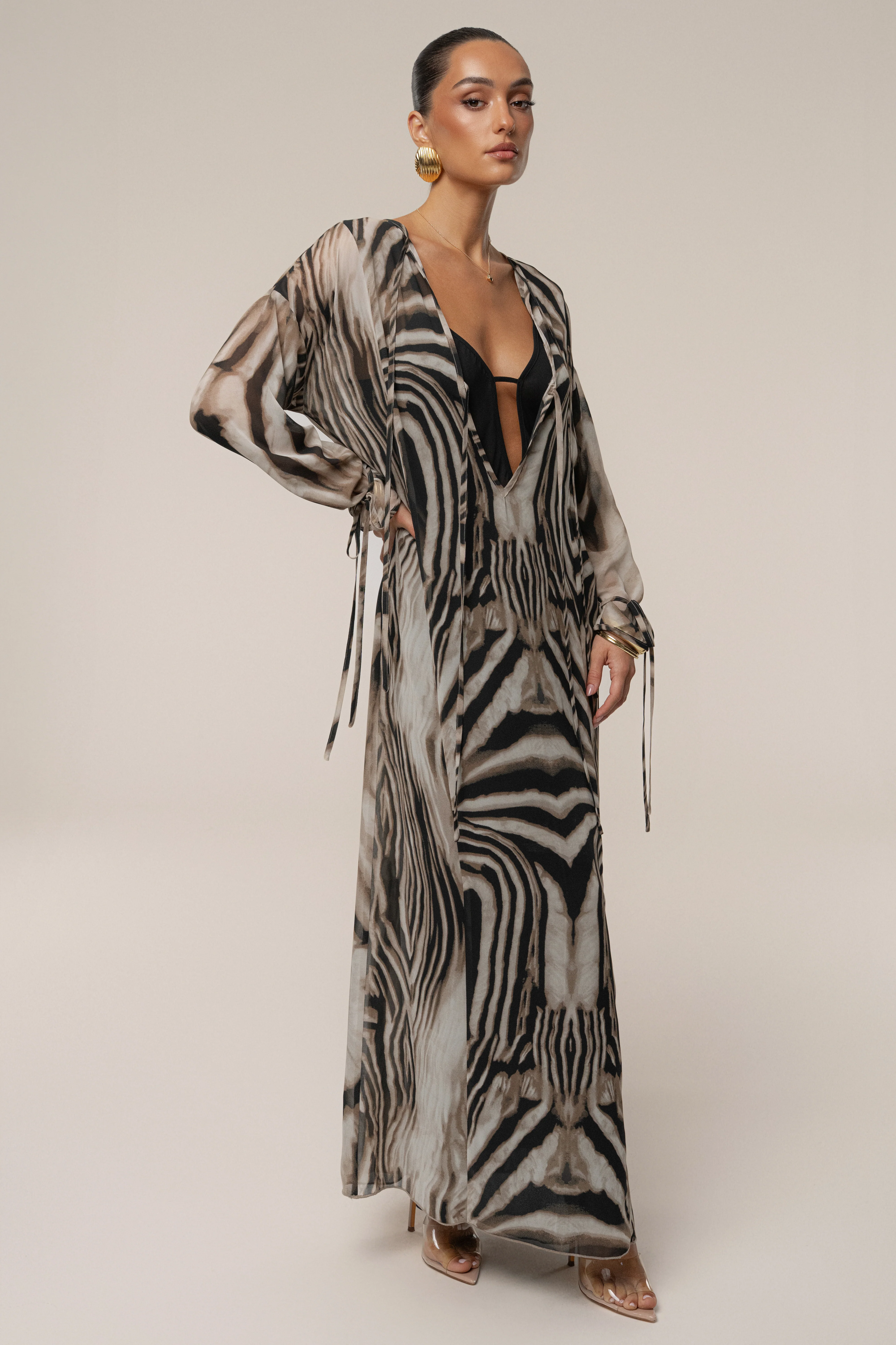 Brown Zebra Print New Vista Maxi Dress - Image 6