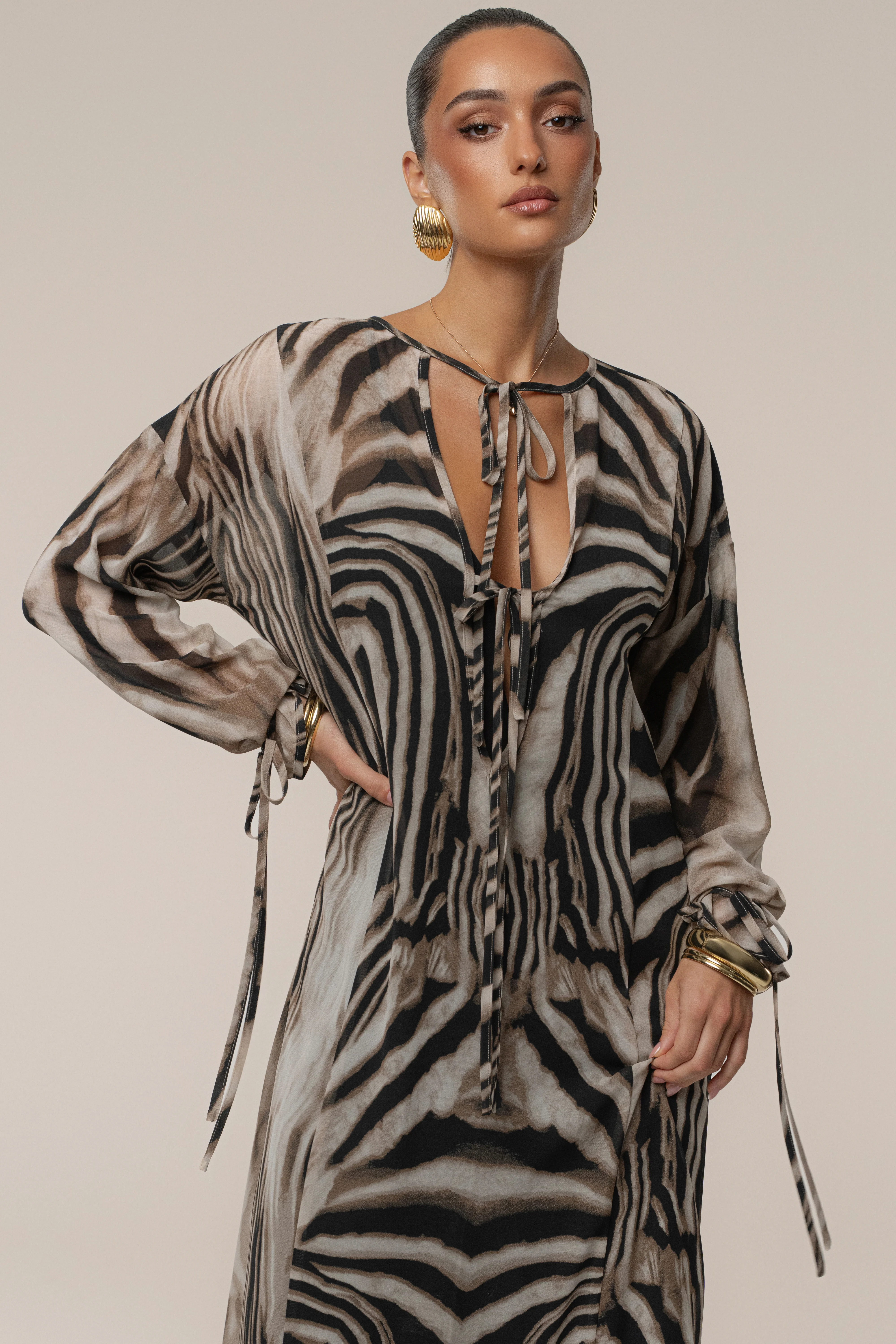 Brown Zebra Print New Vista Maxi Dress - Image 7